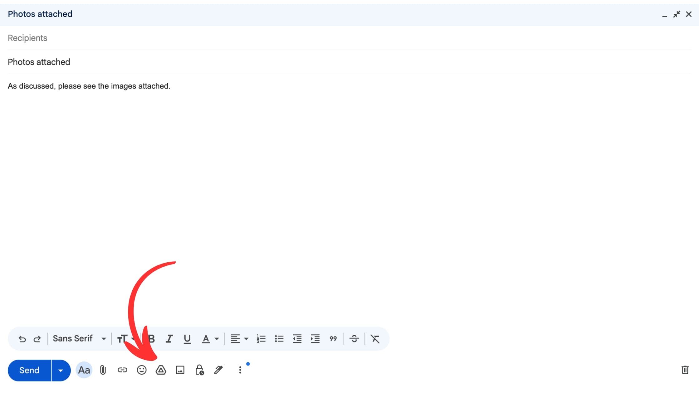 How to send large files via Gmail: Step 2