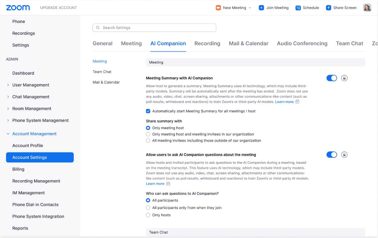 Getting more out of transcripts with Zoom AI Companion