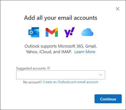 How to add an email account in Outlook (desktop): Step 2