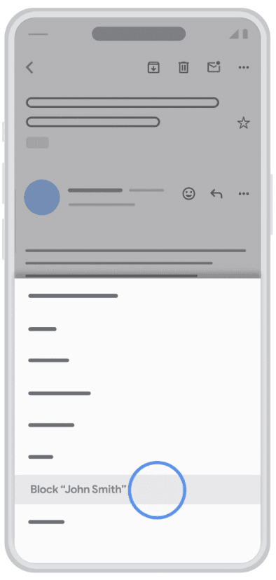 How to block an email address in the Gmail app (mobile)