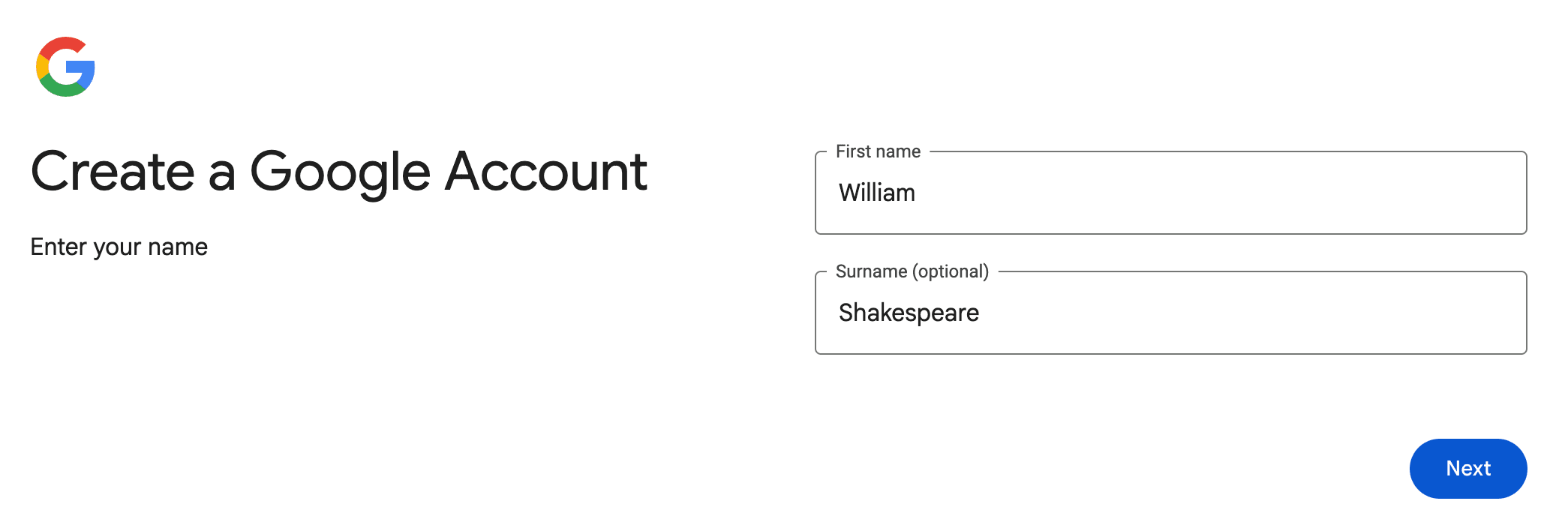 How to create a Gmail account Step 2