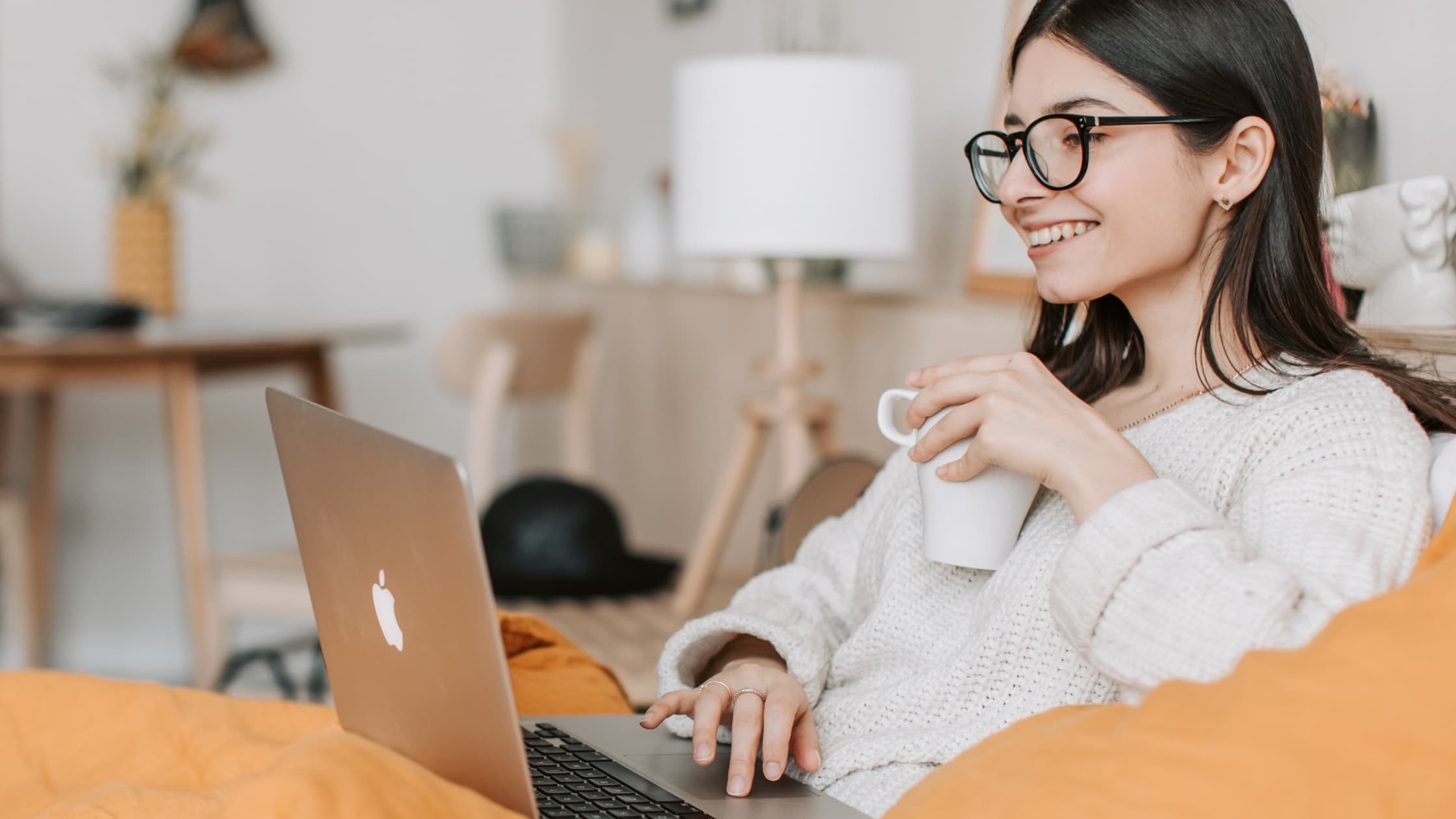 Woman deleting emails from her Outlook