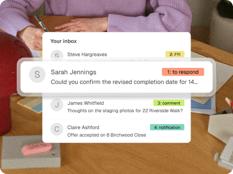 Professional using AI email assistant on their device
