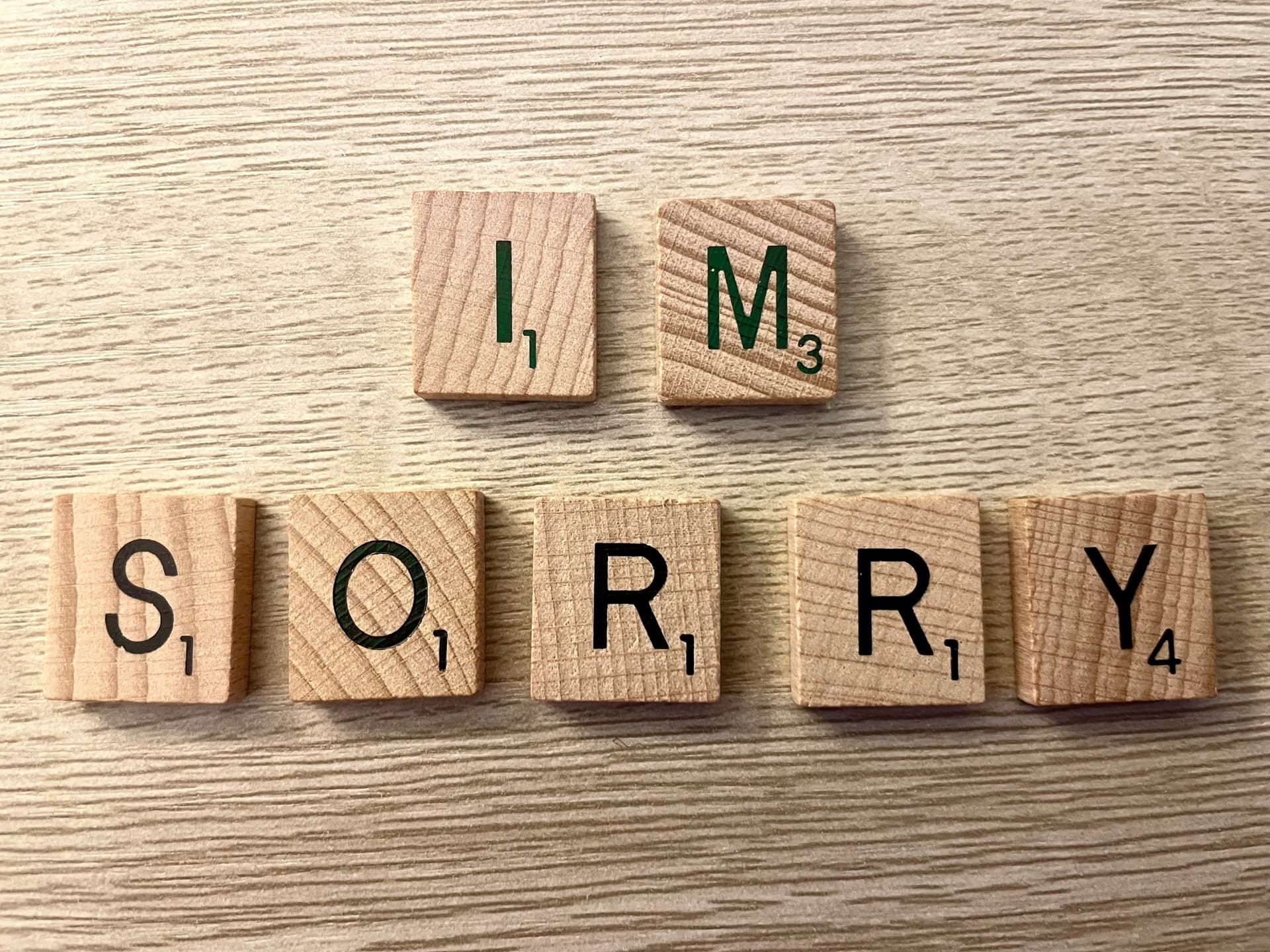 I'm sorry in scrabble