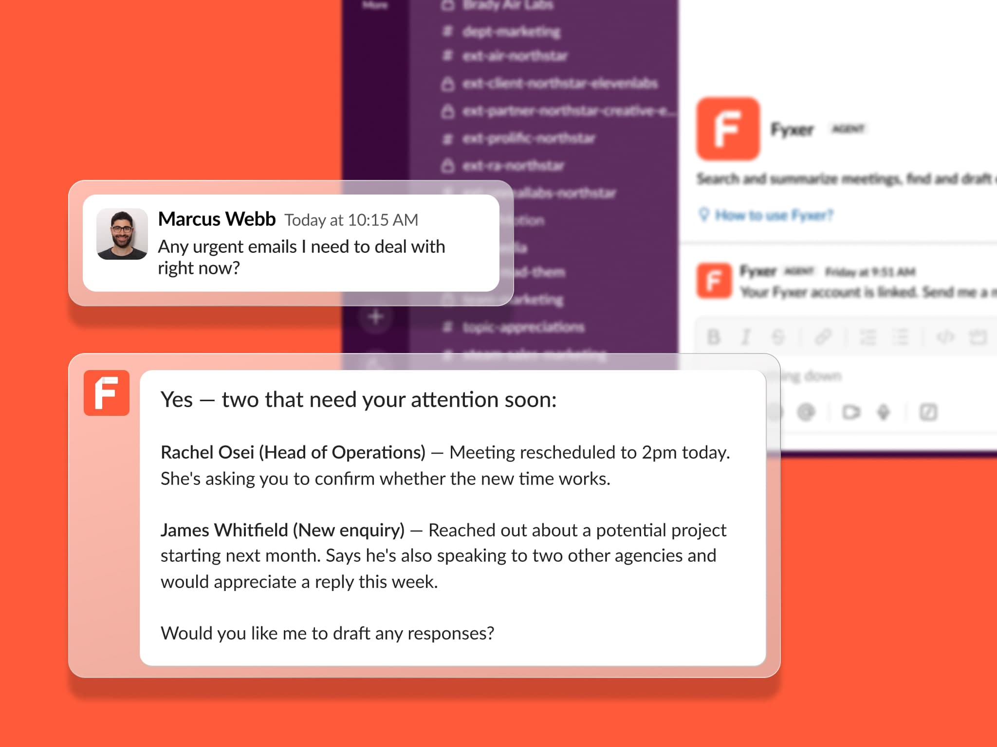 Professional using AI email assistant on their device